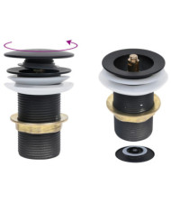 Drain à poussoir sans débordement Noir 6,4x6,4x9,1 cm | Mobilier & Déco
