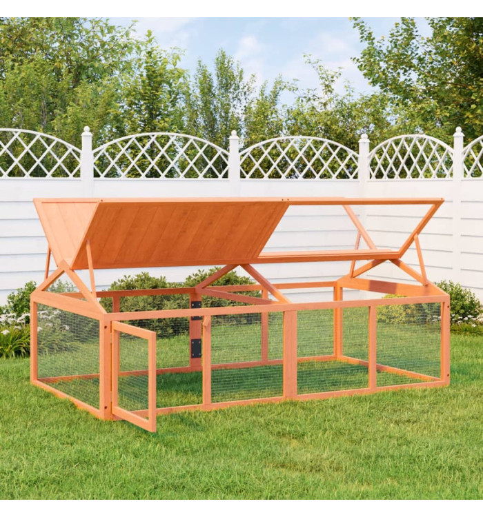 Enclos animaux marron 200x112,5x74 cm bois massif de pin | Mobilier & Déco