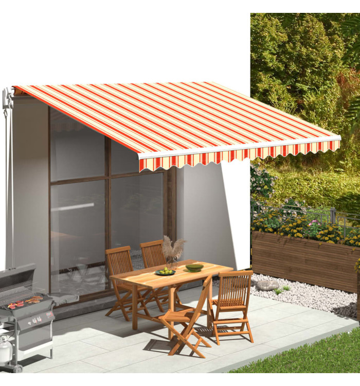 Tissu de remplacement pour auvent Jaune et orange 4,5x3,5 m | Mobilier & Déco