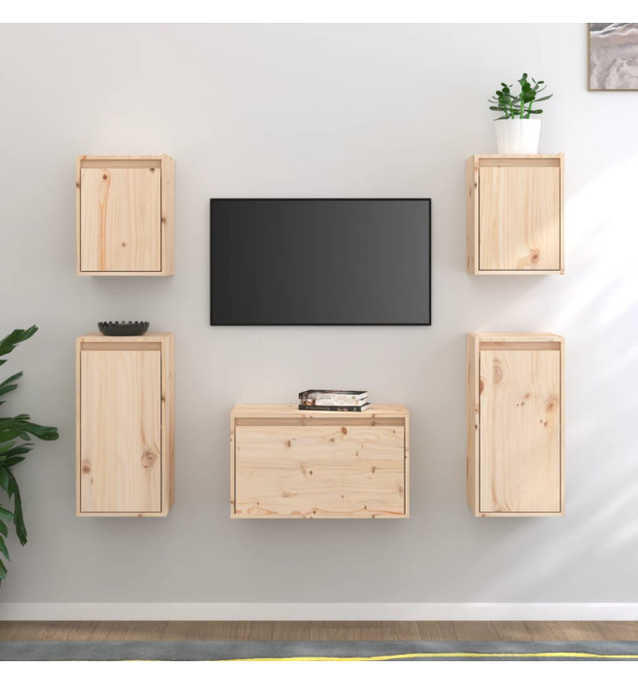 Meubles TV 5 pcs Bois massif de pin | Mobilier & Déco