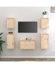 Meubles TV 5 pcs Bois massif de pin | Mobilier & Déco