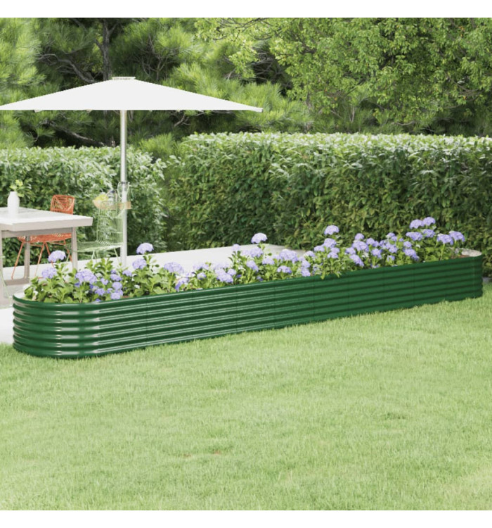 Lit surélevé de jardin Acier enduit de poudre 440x80x36 cm Vert | Mobilier & Déco