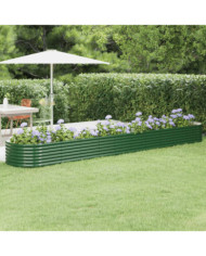 Lit surélevé de jardin Acier enduit de poudre 440x80x36 cm Vert | Mobilier & Déco