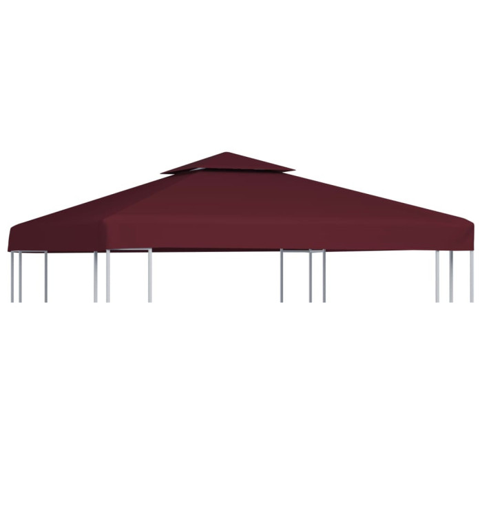 Toile supérieure double de belvédère 310 g/m² 3x3 m Bordeaux | Mobilier & Déco