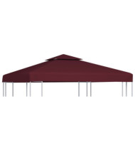 Toile supérieure double de belvédère 310 g/m² 3x3 m Bordeaux | Mobilier & Déco