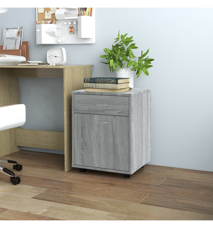 Armoire roulante Sonoma gris 45x38x54 cm Bois d'ingénierie | Mobilier & Déco