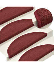 Tapis de marches d'escalier 15 pcs Rouge 56x17x3 cm | Mobilier & Déco