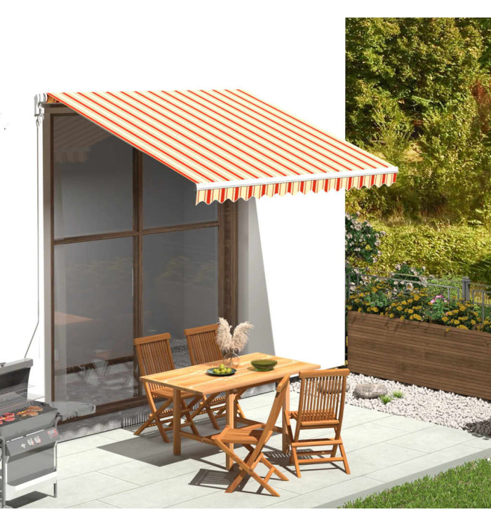 Tissu de remplacement pour auvent Jaune et orange 3x2,5 m | Mobilier & Déco