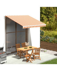 Tissu de remplacement pour auvent Jaune et orange 3x2,5 m | Mobilier & Déco