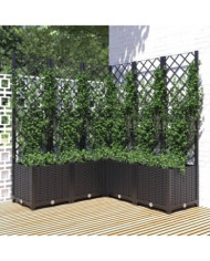 Jardinière avec treillis Noir 120x120x136 cm PP | Mobilier & Déco