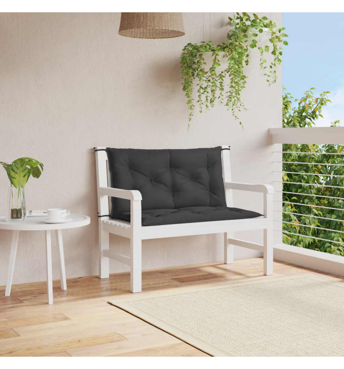 Coussin de banc de jardin noir 100x(50+50)x7 cm tissu oxford | Mobilier & Déco