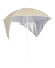 Parasol de plage avec parois latérales sable 215 cm | Mobilier & Déco