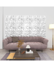 Panneaux muraux 3D 48 pcs 50x50 cm blanc diamant 12 m² | Mobilier & Déco