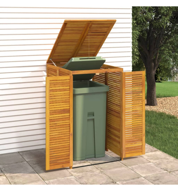 Cabanon à poubelle simple 70x89x117 cm bois massif d'acacia | Mobilier & Déco