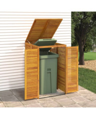 Cabanon à poubelle simple 70x89x117 cm bois massif d'acacia | Mobilier & Déco