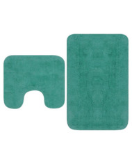 Tapis de salle de bain 2 pcs Tissu Turquoise | Mobilier & Déco