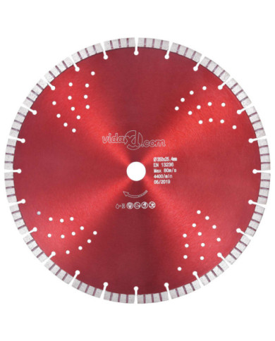 Disque de coupe diamanté avec turbo et trous Acier 350 mm | Mobilier & Déco