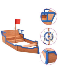 Bac à sable bateau pirate Bois de sapin 190x94,5x101 cm | Mobilier & Déco