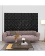 Panneaux muraux 3D 12 pcs 50x50 cm noir origami 3 m² | Mobilier & Déco