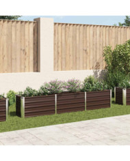 Lit surélevé de jardin Acier galvanisé 240x40x45 cm Marron | Mobilier & Déco