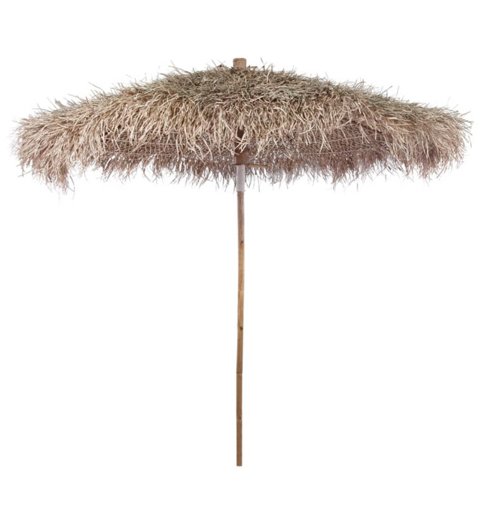Parasol en bambou avec toit en feuille de bananier 270 cm | Mobilier & Déco