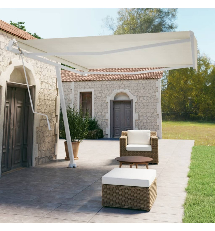 Auvent automatique sur pied 400x350 cm Crème | Mobilier & Déco