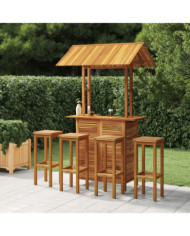 Ensemble de bar de jardin 5 pcs Bois d'acacia solide | Mobilier & Déco