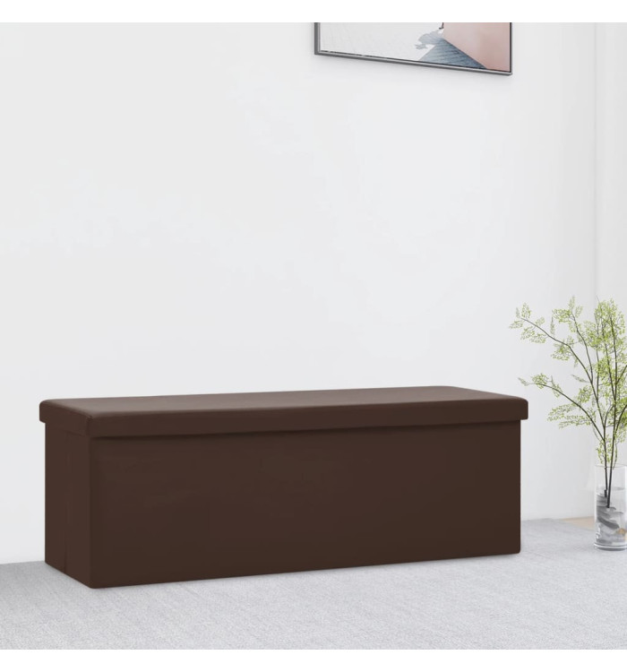Banc de rangement pliable Marron PVC | Mobilier & Déco