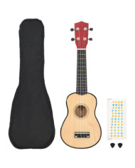 Jeu de ukulélé soprano avec sac pour enfants bois clair 23" | Mobilier & Déco