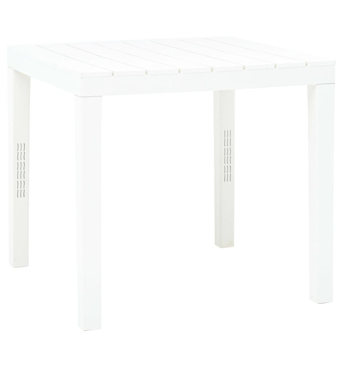 Table de jardin Blanc 78x78x72 cm Plastique | Mobilier & Déco
