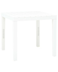 Table de jardin Blanc 78x78x72 cm Plastique | Mobilier & Déco