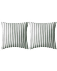 Oreiller d'extérieur lot de 2 Impression rayure 45 x 45 cm Gris | Mobilier & Déco