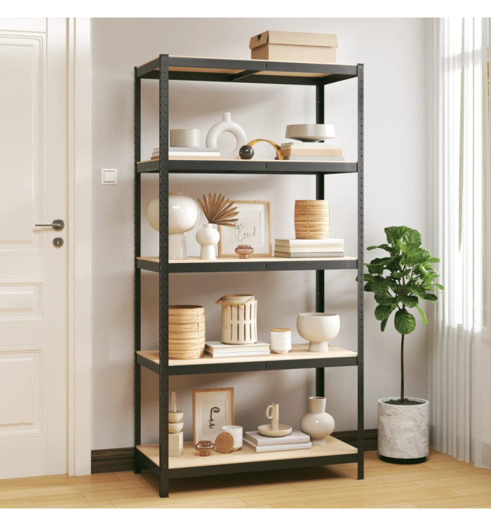 Étagère de rangement 5 niveaux Anthracite Acier bois ingénierie | Mobilier & Déco
