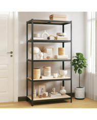 Étagère de rangement 5 niveaux Anthracite Acier bois ingénierie | Mobilier & Déco