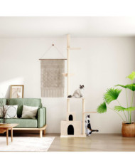 Arbre à chat du sol au plafond Crème 250,5-276,5 cm | Mobilier & Déco