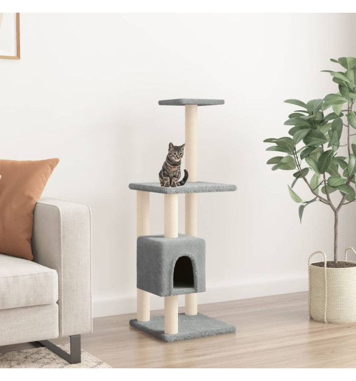 Arbre à chat avec griffoirs en sisal Gris clair 104 cm | Mobilier & Déco