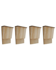 Maison pou chauve-souris 4 pcs 22 x 12 x 34 cm Bois | Mobilier & Déco