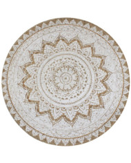 Tapis Jute tressé imprimé 90 cm rond | Mobilier & Déco