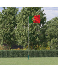 Drapeau du Portugal et mât 5,55 m Aluminium | Mobilier & Déco