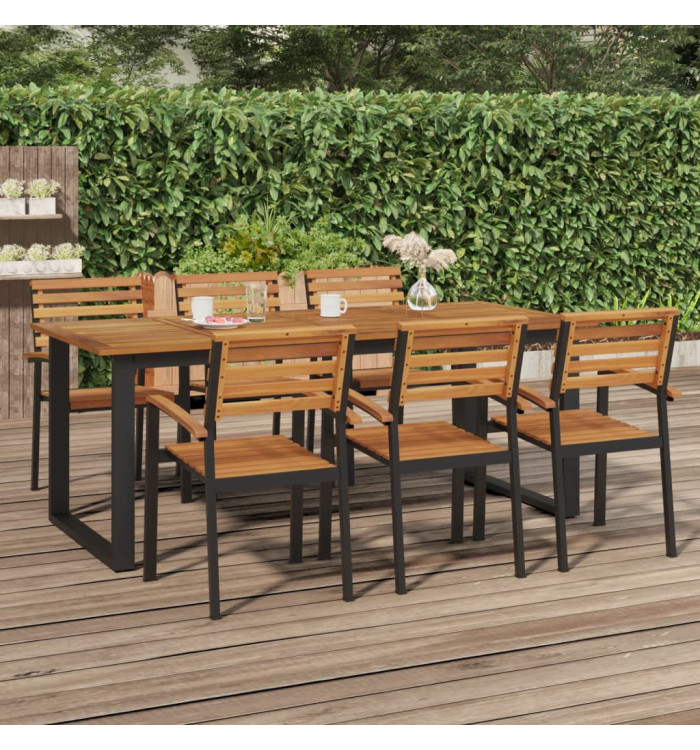 Table de jardin et pieds en forme de U 200x90x75 cm bois acacia | Mobilier & Déco