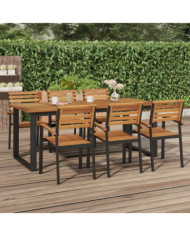 Table de jardin et pieds en forme de U 200x90x75 cm bois acacia | Mobilier & Déco