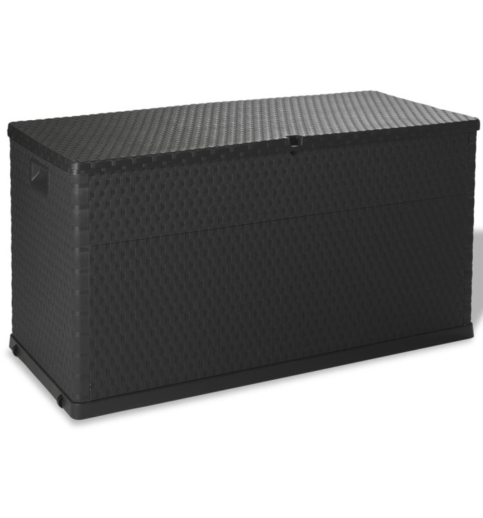 Boîte de stockage de jardin Anthracite 120x56x63 cm PP Rotin | Mobilier & Déco