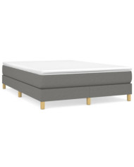 Cadre de lit sans matelas gris foncé 140x200 cm tissu | Mobilier & Déco