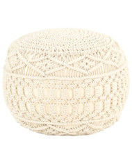 Pouf fait à la main en macramé 45x30 cm Coton | Mobilier & Déco