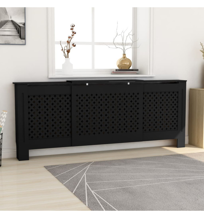 Cache-radiateur MDF Noir 205 cm | Mobilier & Déco