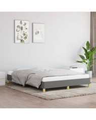 Cadre de lit sans matelas gris foncé 140x200 cm tissu | Mobilier & Déco