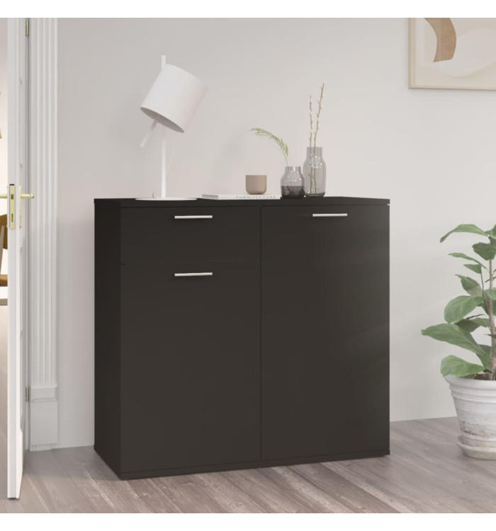 Buffet noir 80x36x75 cm bois d'ingénierie | Mobilier & Déco