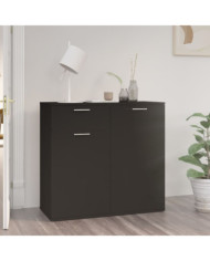 Buffet noir 80x36x75 cm bois d'ingénierie | Mobilier & Déco