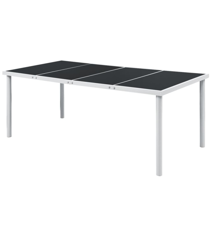 Table de jardin 190x90x74 cm Noir Acier | Mobilier & Déco