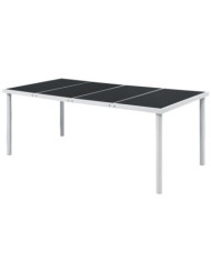 Table de jardin 190x90x74 cm Noir Acier | Mobilier & Déco